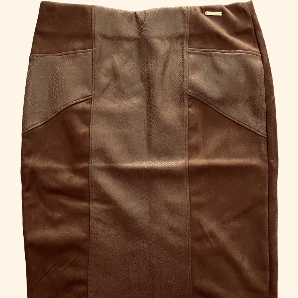 Marc New York Faux Leather Full Control Waistband Skirt Women’s S Burgundy Snake